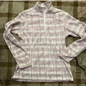 Eddie Bauer Pink and White Fleece Pullover